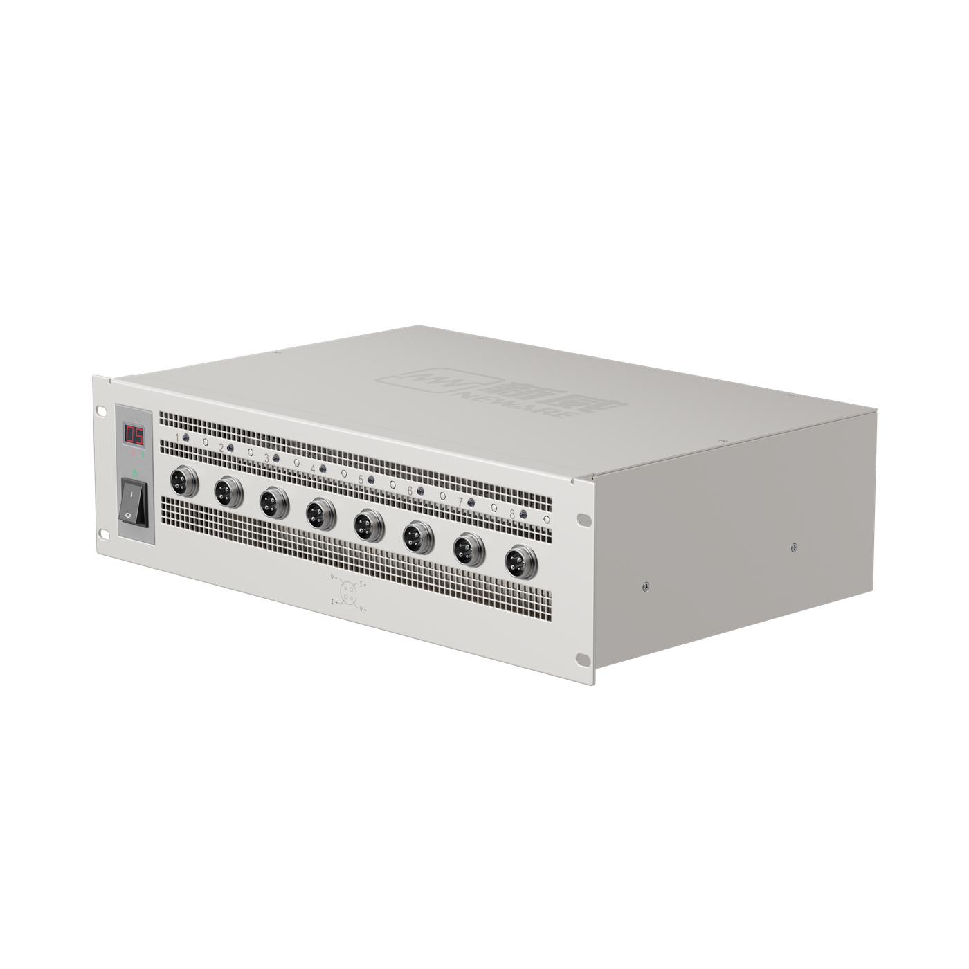 新威 CE-4008-20V10A 8通道电池充放电测试系统正侧面整机